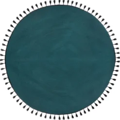 TAPIS POP BLEU CANARD EN COTON D.120CM