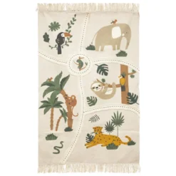 TAPIS RECTANGLE COTON JUNGLE 100X150CM