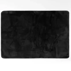TAPIS RECTANGLE 120X170CM FLANELLE UNIE FLANOU NOIR