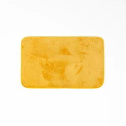 TAPIS RECTANGLE 50X80CM FLANELLE UNIE FLANOU JAUNE