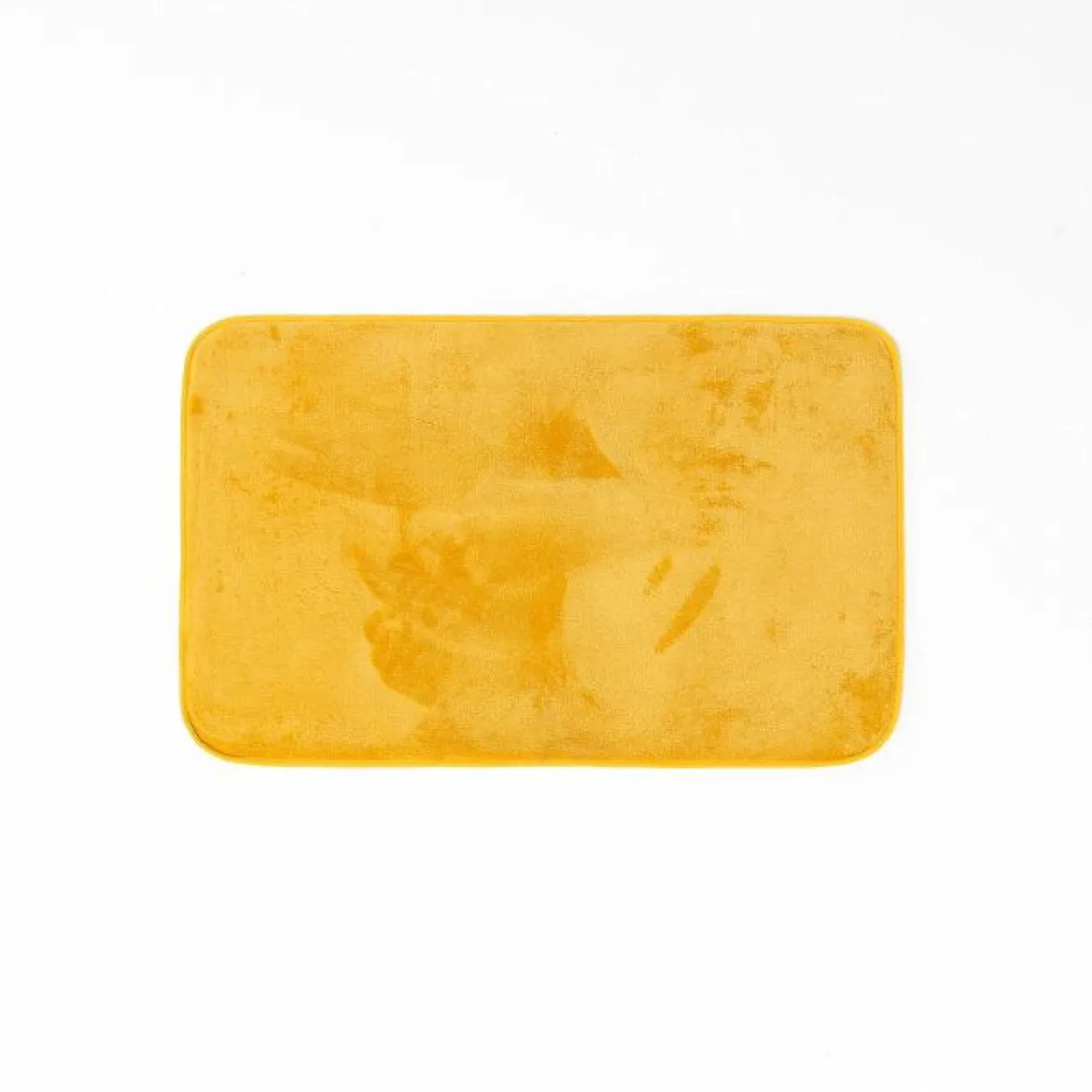 TAPIS RECTANGLE 50X80CM FLANELLE UNIE FLANOU JAUNE