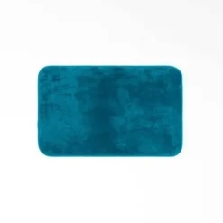 TAPIS RECTANGLE 50X80CM FLANELLE UNIE FLANOU BLEU