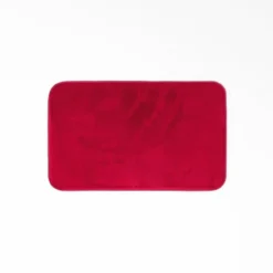 TAPIS RECTANGLE 50X80CM FLANELLE UNIE FLANOU CARMIN