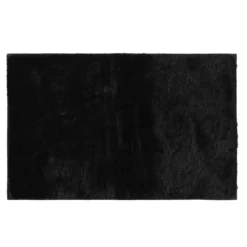 TAPIS RECTANGLE 60X90CM IMITATION FOURRURE FELINE NOIR