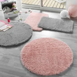 TAPIS RECTANGLE 50 X 80 CM IMITATION FOURRURE QUEENY ROSE