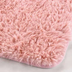 TAPIS RECTANGLE 50 X 80 CM IMITATION FOURRURE QUEENY ROSE