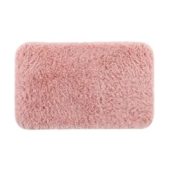 TAPIS RECTANGLE 50 X 80 CM IMITATION FOURRURE QUEENY ROSE