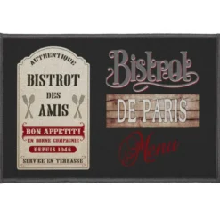 TAPIS RECTANGLE 40X60CM IMPRIME BISTROT DES AMIS