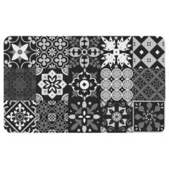 TAPIS RECTANGLE 45X75CM IMPRIME SALOU GRIS
