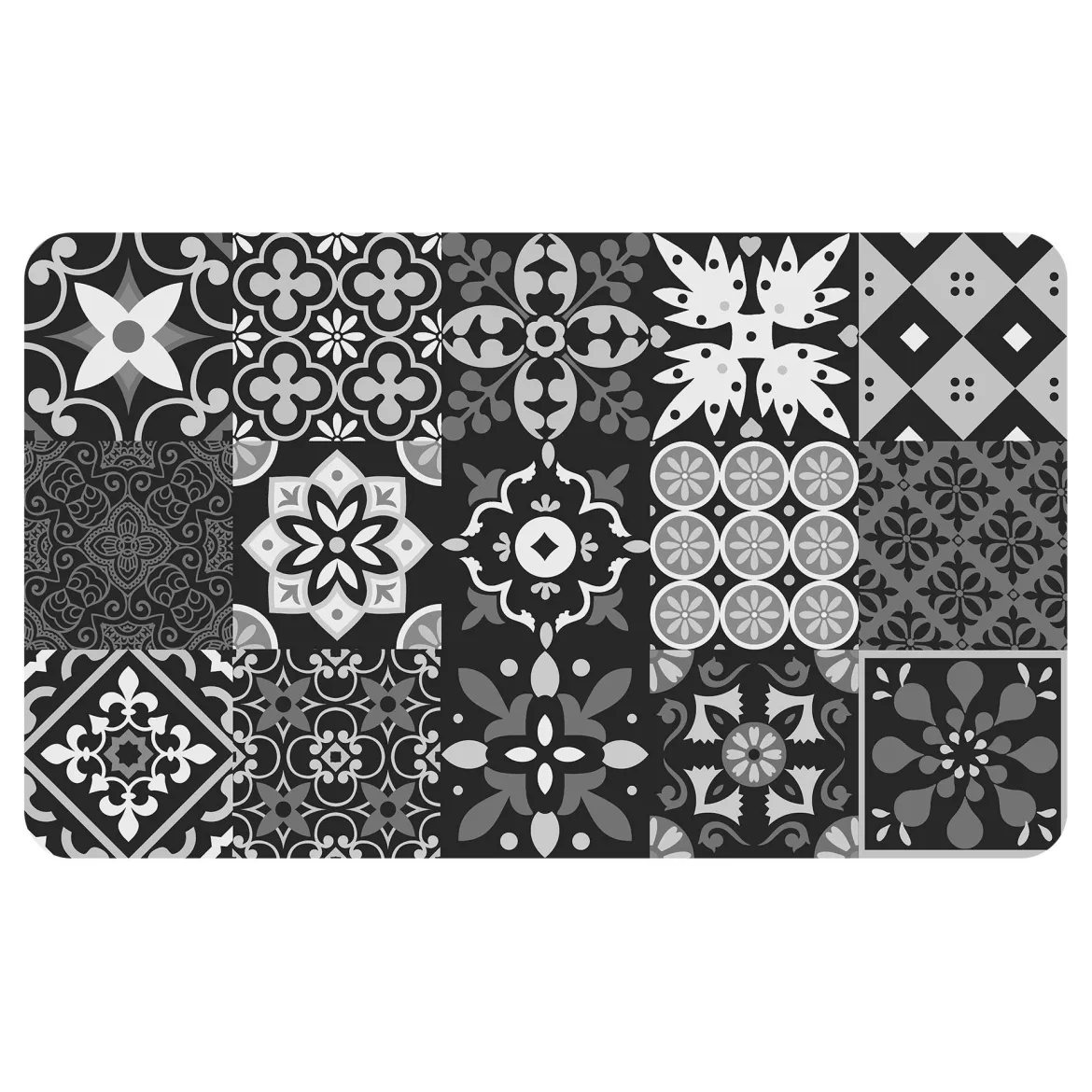 TAPIS RECTANGLE 45X75CM IMPRIME SALOU GRIS