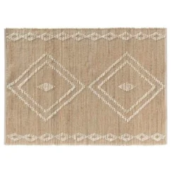 TAPIS RECTANGLE 120X170CM JUTE UNI LAINE COTON UNI FLOTY