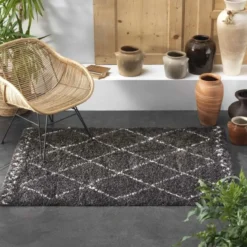 TAPIS RECTANGLE 120X170CM SAOURA NOIR