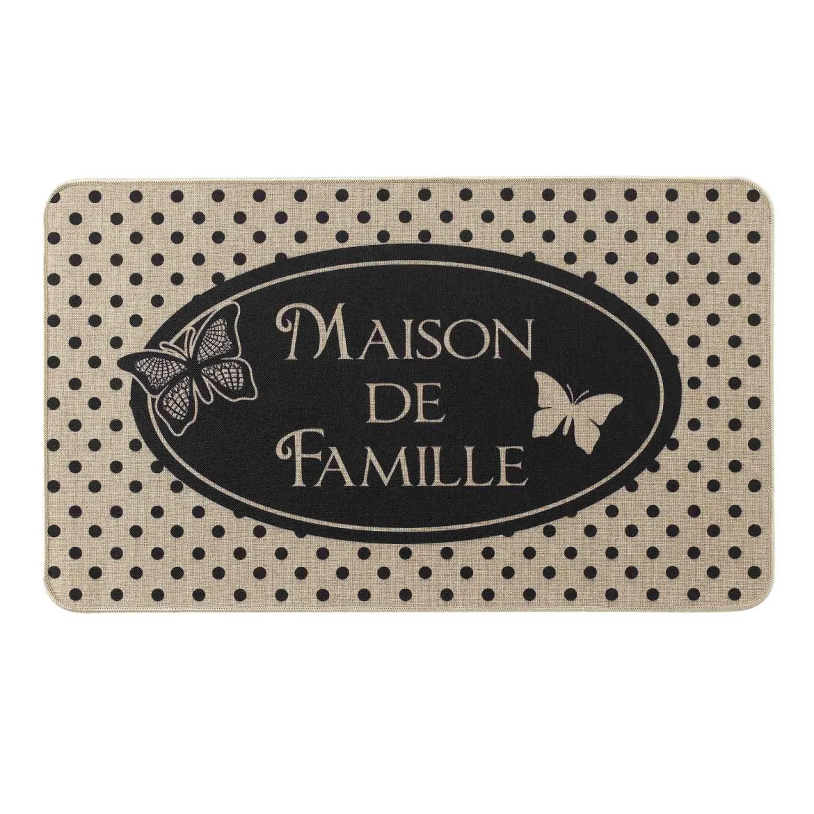 TAPIS RECTANGLE 45X75CM TISSE IMPRIME MAISONNEE