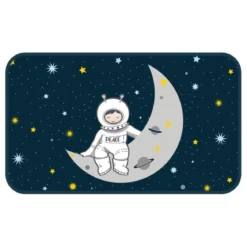 TAPIS RECTANGLE 45X75CM VELOURS IMPRIME PETIT ASTRONAUTE