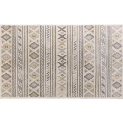TAPIS RECTANGLE 68X110CM VISCOSE TISSEE SAKARI NATUREL
