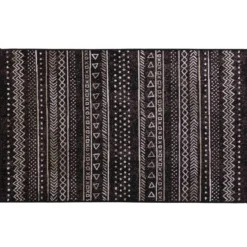TAPIS RECTANGLE 68X110CM VISCOSE TISSEE TALLULAH NOIR