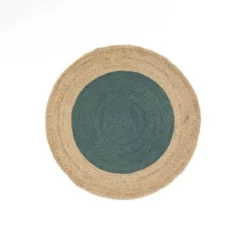 TAPIS ROND D.120CM JUTE BICOLORE NAPOLI BLEU