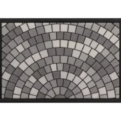 TAPIS 40X60CM NYLON CAOUTCHOUC MOSAIQUE
