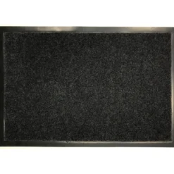 TAPIS 60X80CM POLYESTER PVC GRIS CHINE BLANC