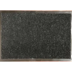 TAPIS 80X120CM POLYESTER PVC NOIR CHINE BLANC