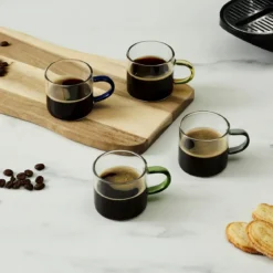 TASSE EXPRESSO VERRE ANSE COLOREE 10CL