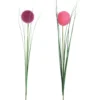 TIGE BOULE ET HERBE H.64CM ROSE