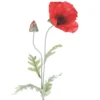 TIGE COQUELICOTS 1 FLEUR ET 1 BOUTON H.70CM ROUGE
