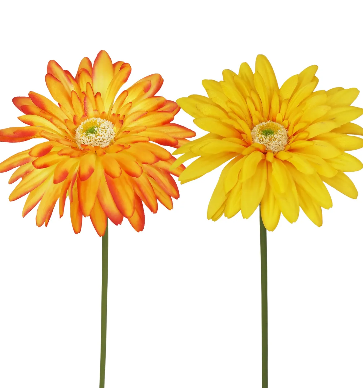 TIGE GERBERA H.60CM JAUNE ET ORANGE