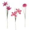 TIGES ROSE CYMBIDIUM LYS ZINNIA ET BOUTON DE ROSE H.70CM