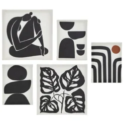 TOILE IMPRIMEE ABSTRAIT CYNTHIA X5 PIECES