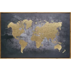 TOILE IMPRIMEE MONDE D.58X88CM