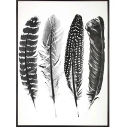 TOILE IMPRIMEE PLUMES 60X80CM