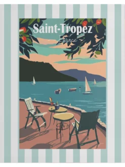 TOILE MURALE 40X50CM DECOR ST TROPEZ