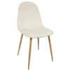 TONIA CHAISE VELOURS BLANC PIEDS BOIS