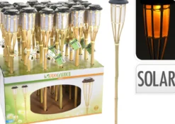TORCHE SOLAIRE BAMBOU 9X17X65CM