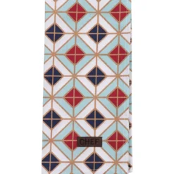 TORCHON CHEF GEOMETRIC 50X70CM COTON FRAMBOISE