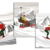 TORCHON SKIS MULTICOLORE 50X70