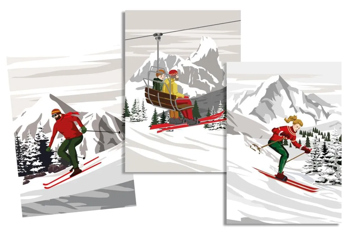 TORCHON SKIS MULTICOLORE 50X70