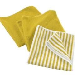 3 TORCHONS 40X40 CM MICROFIBRE CUISTOT JAUNE