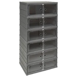 TOUR DE RANGEMENT PLIABLE 6 ETAGES PLASTIQUE