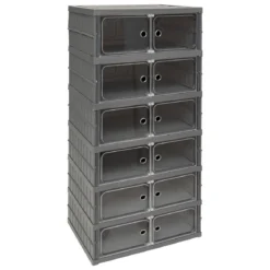 TOUR DE RANGEMENT PLIABLE 6 ETAGES PLASTIQUE