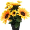 TOURNESOLS EN POT PLASTIQUE NOIR D10XH9CM H27CM