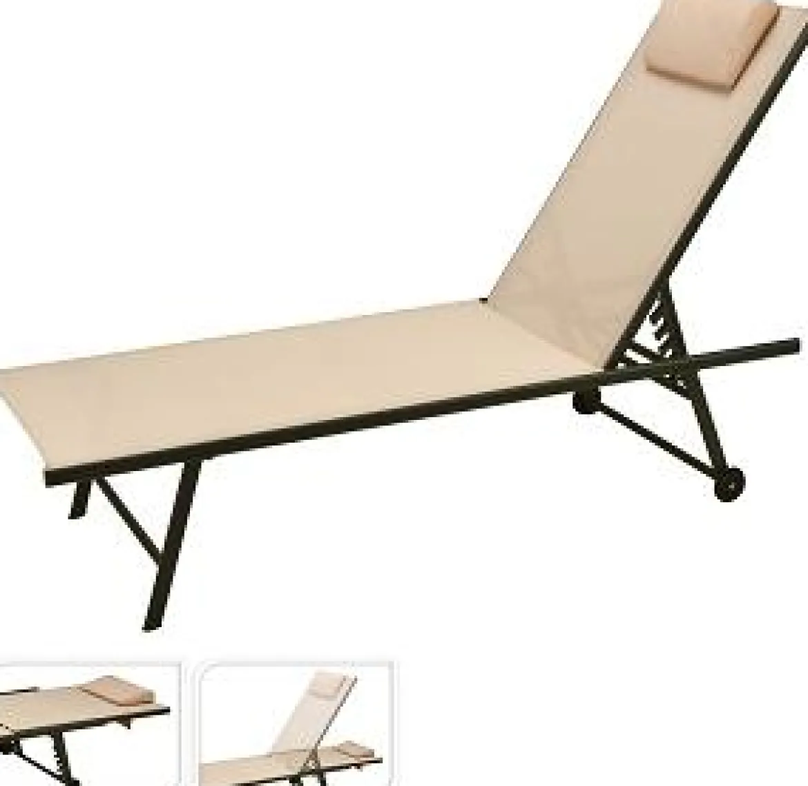 TRANSAT ROULETTES 5 POSITIONS BEIGE 185X55CM