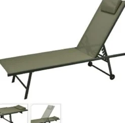 TRANSAT ROULETTES 5 POSITIONS VERT 185X55CM