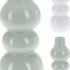 VASE BOUDIN VERT ET BLANC