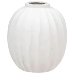VASE BOULE CERAMIQUE AMIA BLANC H.44.5CM