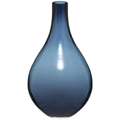 VASE BOUTEILLE SOLID BLEU H.35CM