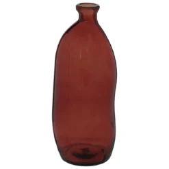 VASE BOUTEILLE VERRE RECYCLE ULY AMBRE H.35CM