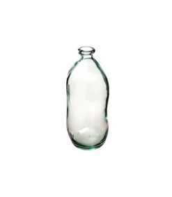 VASE BOUTEILLE VERRE RECYCLE TRANSPARENT H.35CM