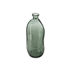 VASE BOUTEILLE VERRE RECYCLE KAKI H.35CM